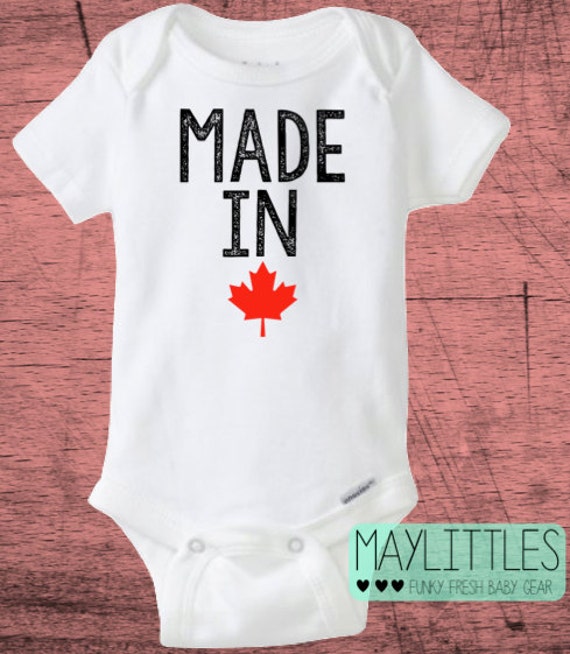 Made In Canada Baby Onesie Canadian Baby Clothes by MayLittles