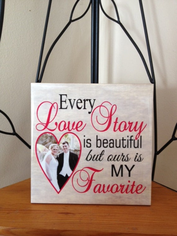 Every Love Story is Beautiful Photo Slate Plaque