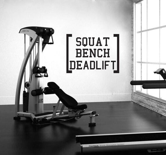 Items similar to Squat Bench Deadlift Gym Wall Decal Gym Decals