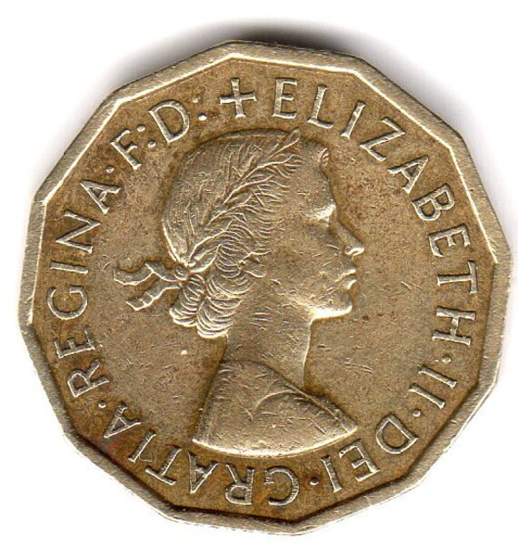 1960 BRITTISH THREE PENCE Coin in Excellent by ANYTHINGUNUSUAL