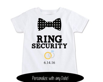 Ring Bearer Gift, Ring security shirt, ring bearer shirt, ring bearer outfit, Wedding party Gifts kids wedding favors, ringbearer (EX 369)OB