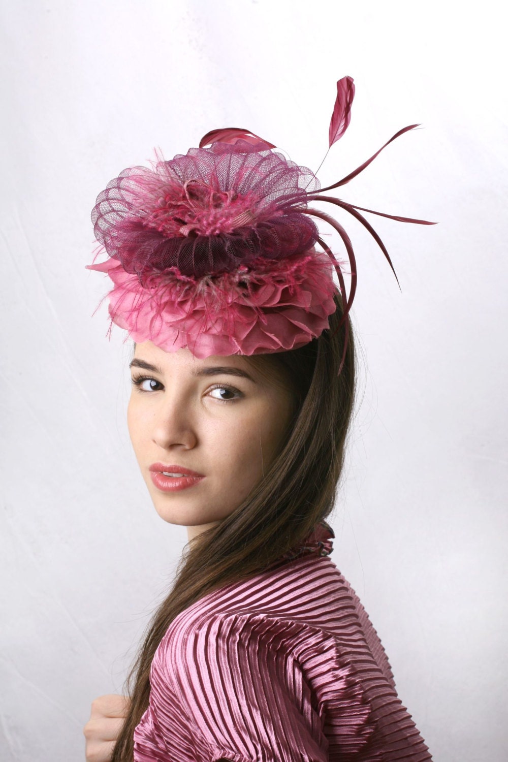 Melbourne cup hat Derby fascinator hat Ash Rose hat Royal