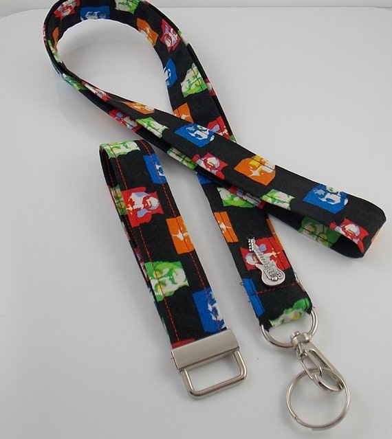 Beatles Lanyard Beatles Key Fob John Lennon Lanyard by Oceans2Blu