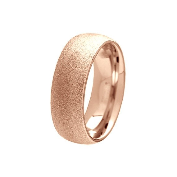 Rose Gold Plated Wedding Band - Domed Profile - Wedding Ring - Mens ...