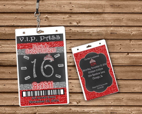 red-sweet-16-sweet-16-vip-pass-invitations-sweet-16-vip-pass