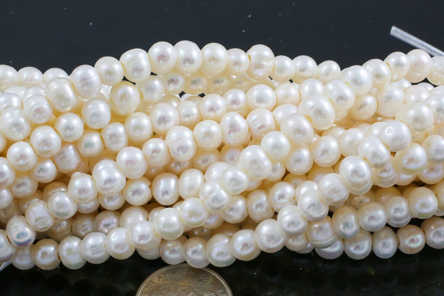 78mm Large Hole Freshwater Pearl 8 Inch Strand