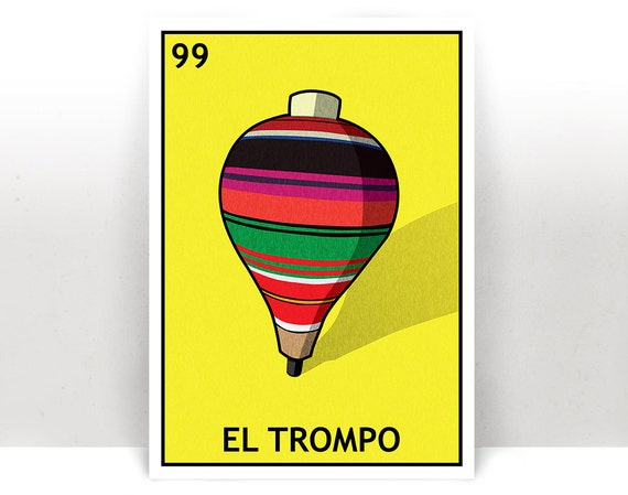 El Trompo Loteria Mexican Bingo Art Print by PrintableAndAwesome