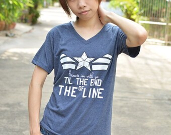 Captain America Because I'm with you till the end of the line t shirt short sleeve