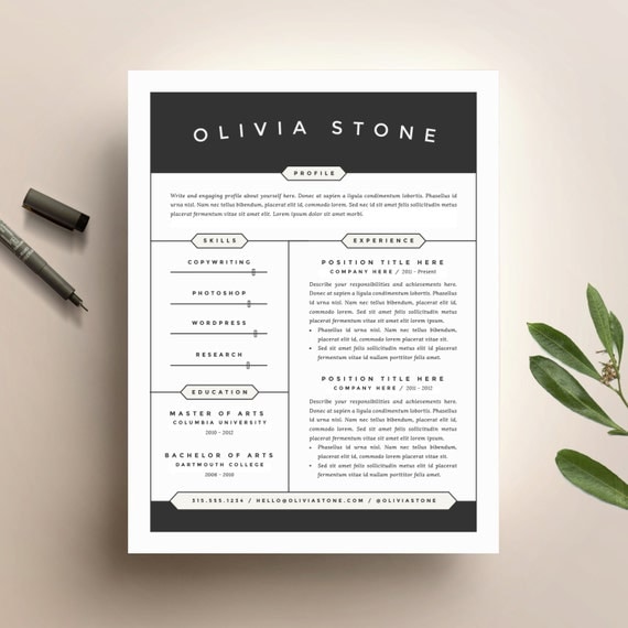 creative resume template and cover letter template for word