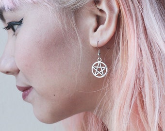Pentagram Earrings and Choice of Witch Patch