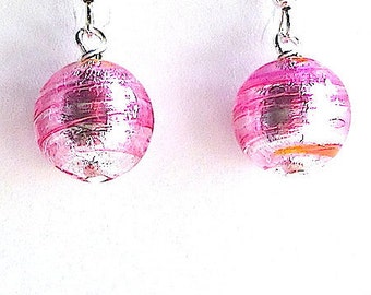 100% Murano Glass Earrings with sterling silver wires