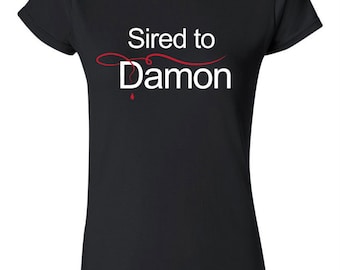 Printed Black T-shirt for Fans of Vampire Diaries, Damon, Stefan, Vampires