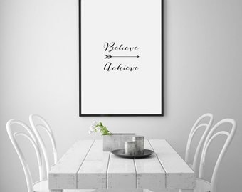 002_BELIEVE - digital download print , wall art printable, instant download, lamina imprimible para descargar