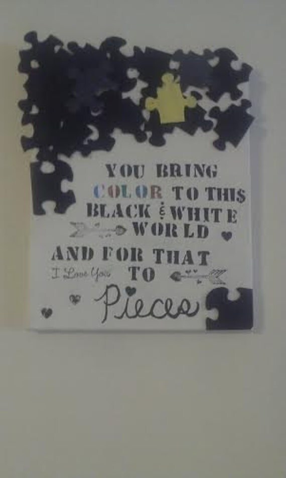 Items similar to Puzzle Piece Gift Canvas on Etsy