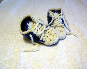 Baby Sneaker Booties Newborn to Twelve Months Baby Boy or Girl In Color of Your Choice