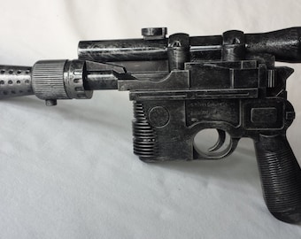 Hand Painted Han Solo Blaster Gun Prop Star Wars costume weapon with working trigger sound Full Size DL 44 for Cosplay