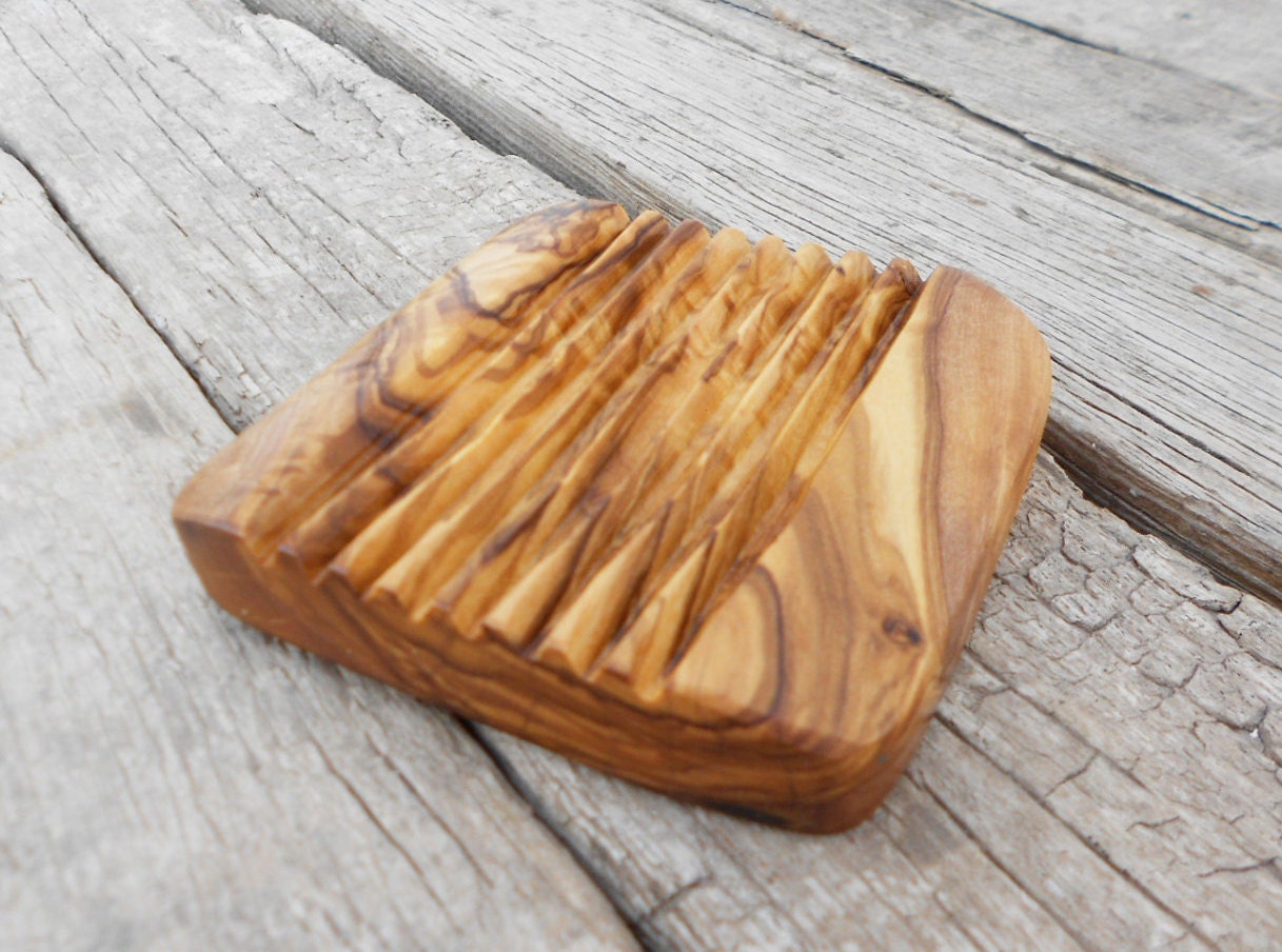 Wooden Soap Dish / Olive Wood Soap Holder / Rustic Wedding