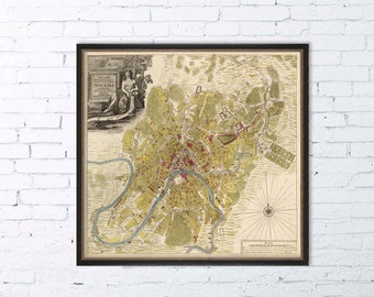 Moscow map - Old map of Moscow print - Fine reproduction