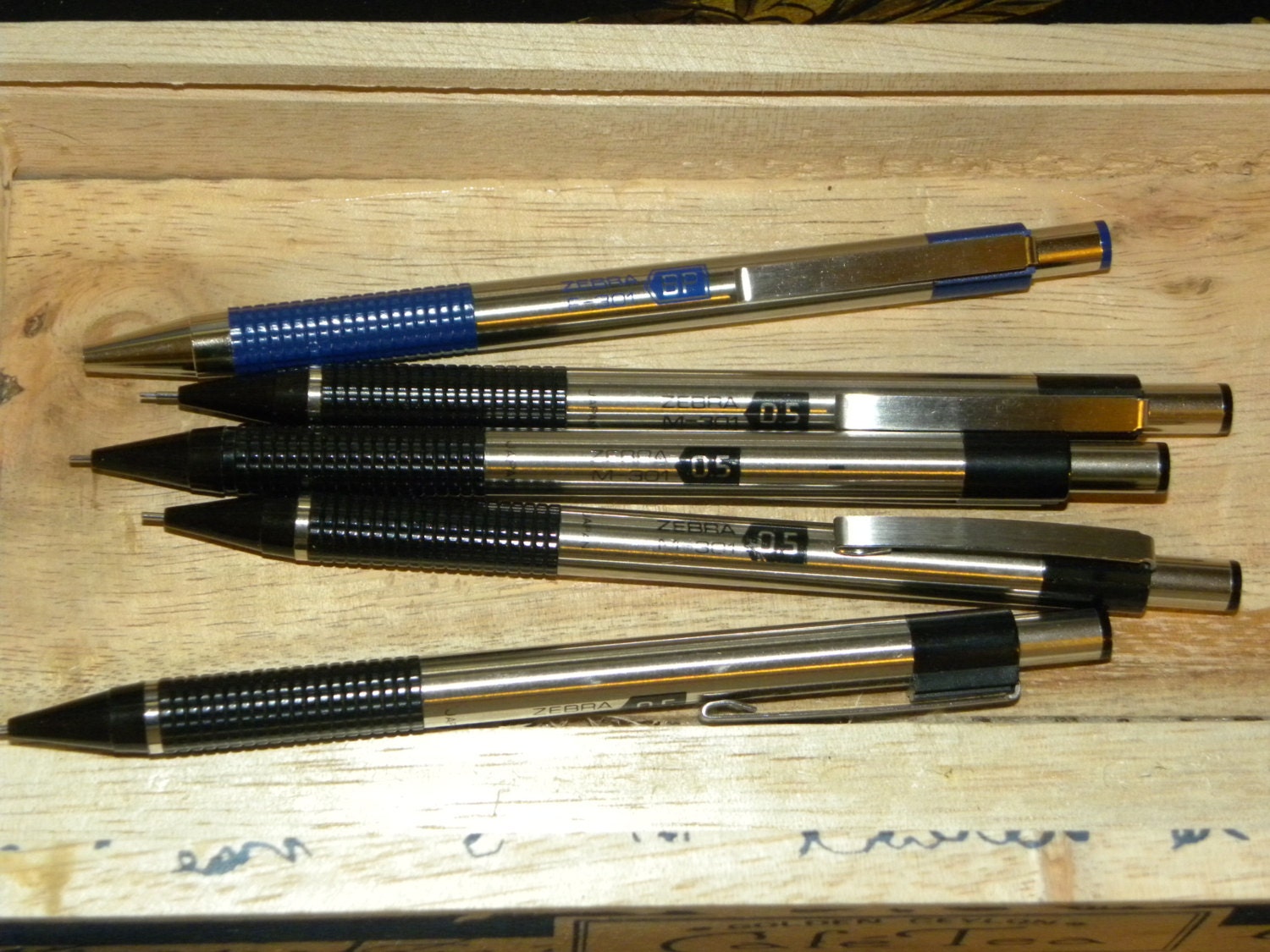 Set of 4 Zebra .5 M301 Mechanical Pencils with 1 Zebra F301