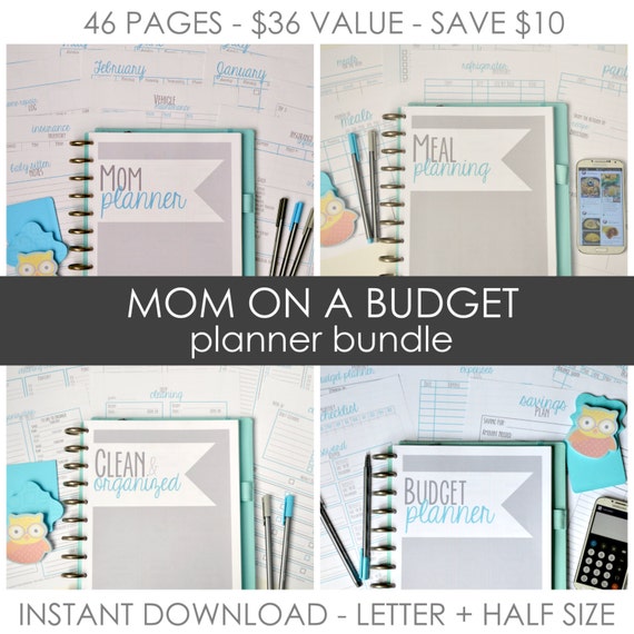 Mom on a Budget Planner Bundle Busy Mom Printable Planner