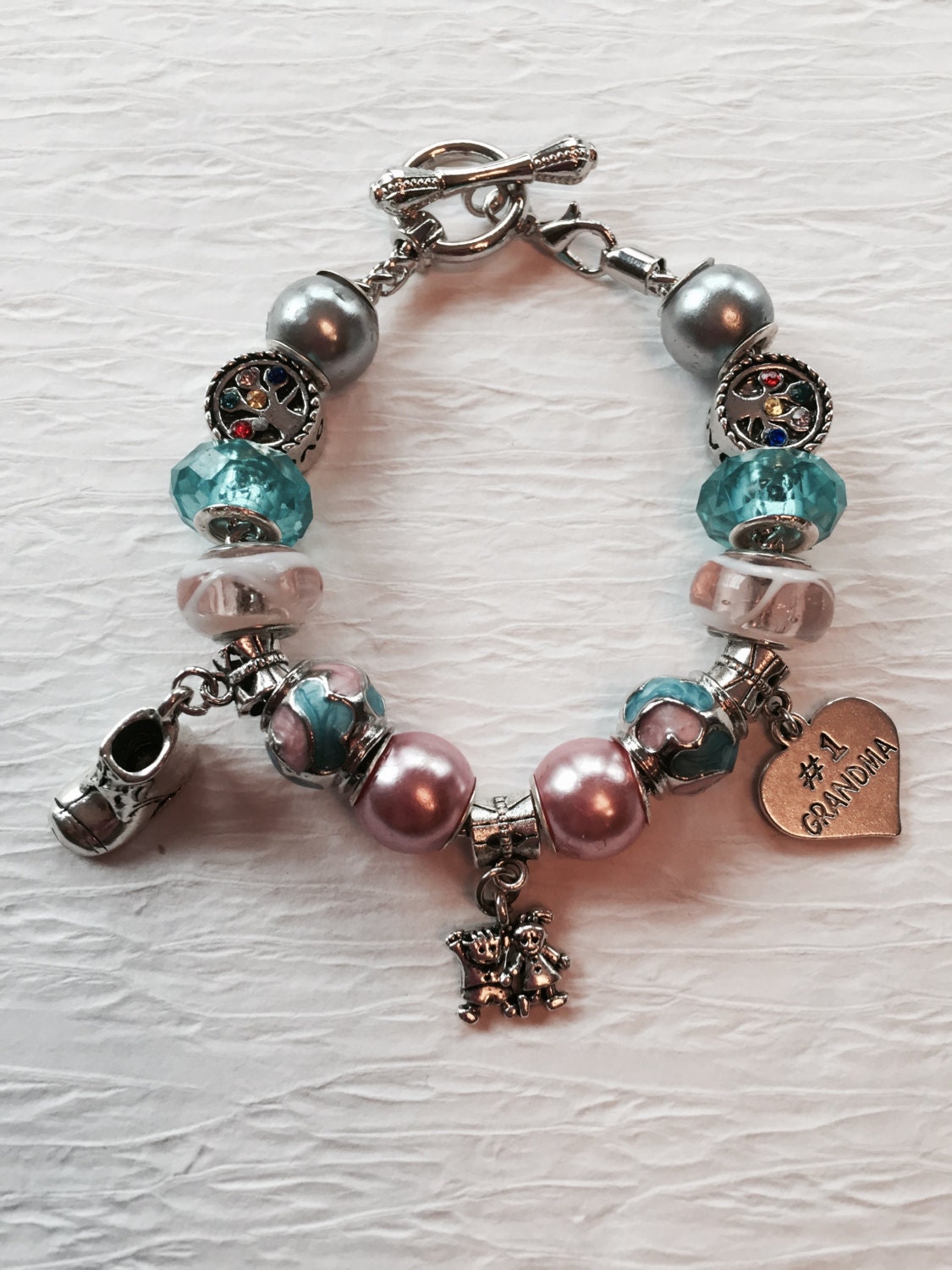 Number One Grandma Charm Bracelet by Time2Charm on Etsy