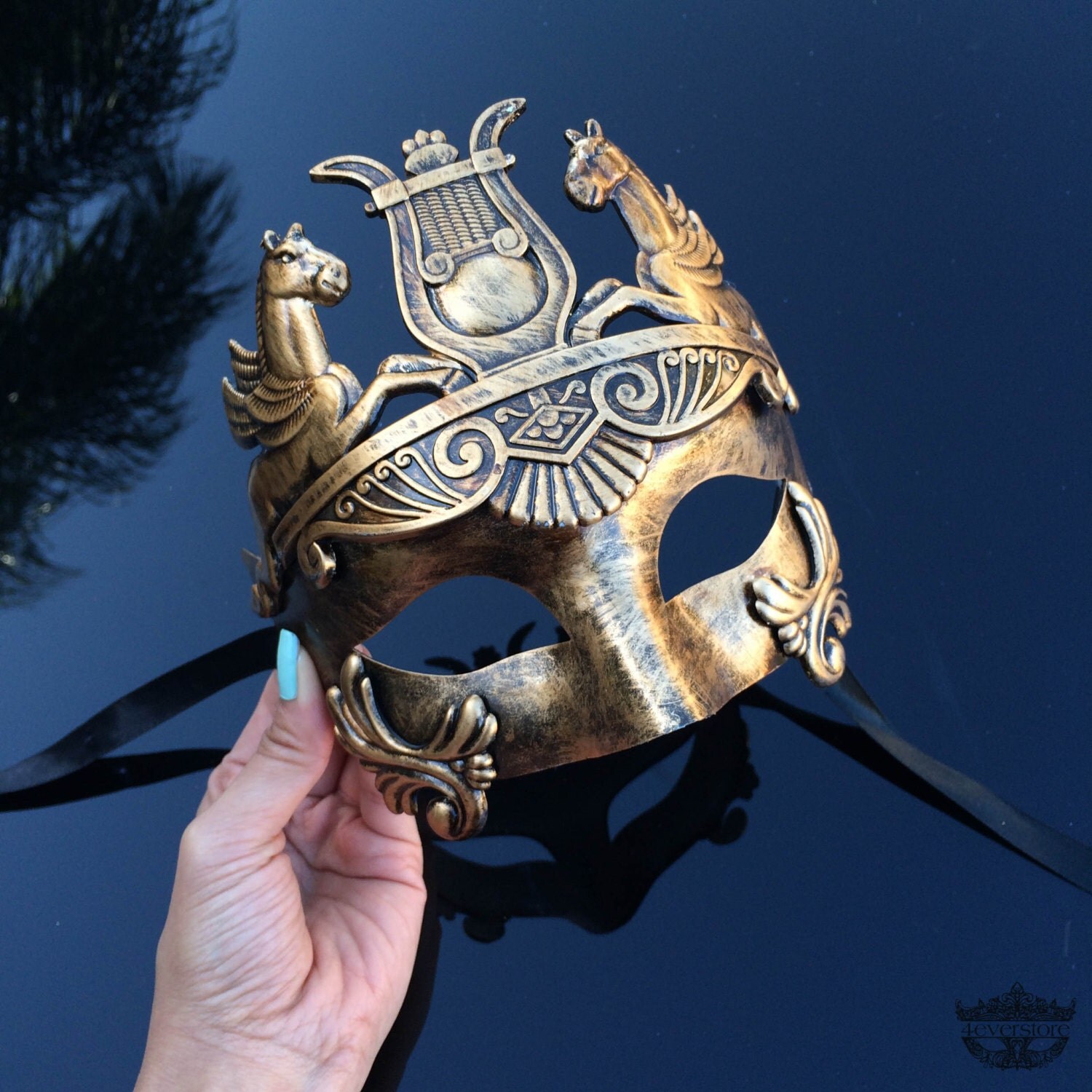 Mens Masquerade Mask Gold Roman Mask Greek God Mask by 4everstore