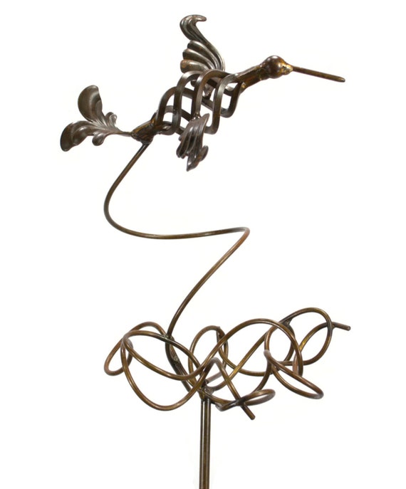 Hummingbird Nest Outdoor Metal Sculpture Yard by Oregardenworks