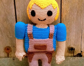 Pattern Playmobil amigurumi. By Caloca Crochet.