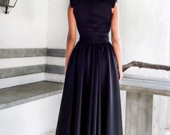 Short front long back shoulder pad dress - #95006