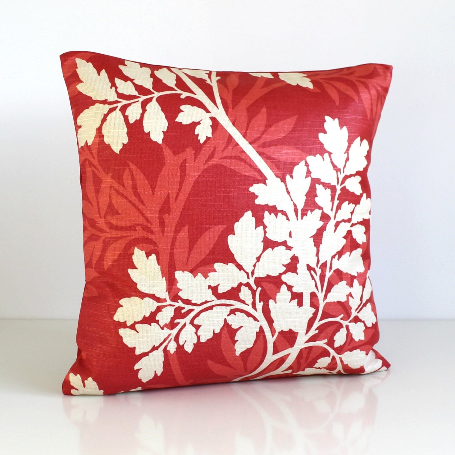 Red pillow cover 16 inch cushion cover Hedgerow Red by CoupleHome