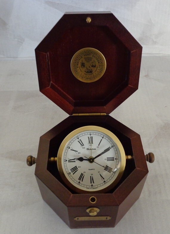 Vintage Bulova Ships Captains Clock Quartz Germany
