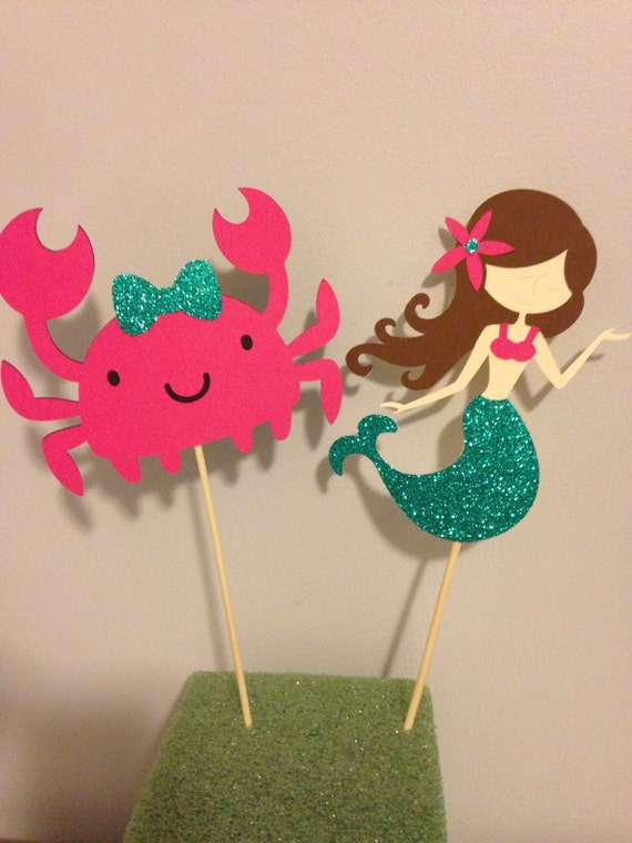 Adorable Mermaid Centerpieces by CraftyDesignsbyMIA on Etsy