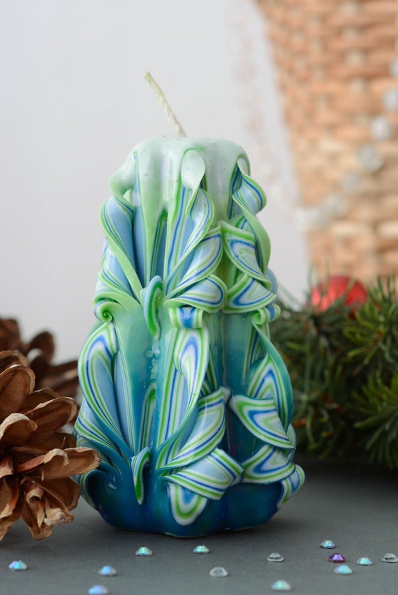 Carved wedding candle by FineHandMadeCandles on Etsy