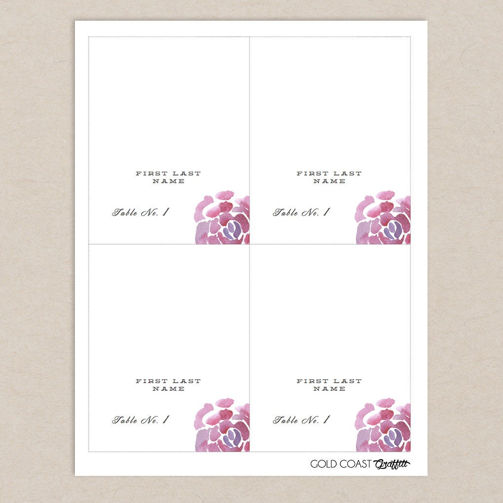 Name Place Cards Template Etsy watercolor place card template name card template Name Place Cards Template Etsy watercolor place card template name card template