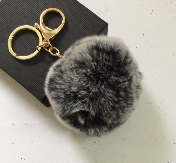 pom pom keychain ball pom black ball pendant New! bag keychain fur Fur pom charm Frosted