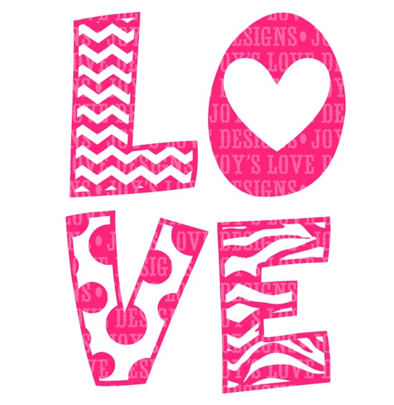 Download Patterned Love Design SVG and DXF Digital Download