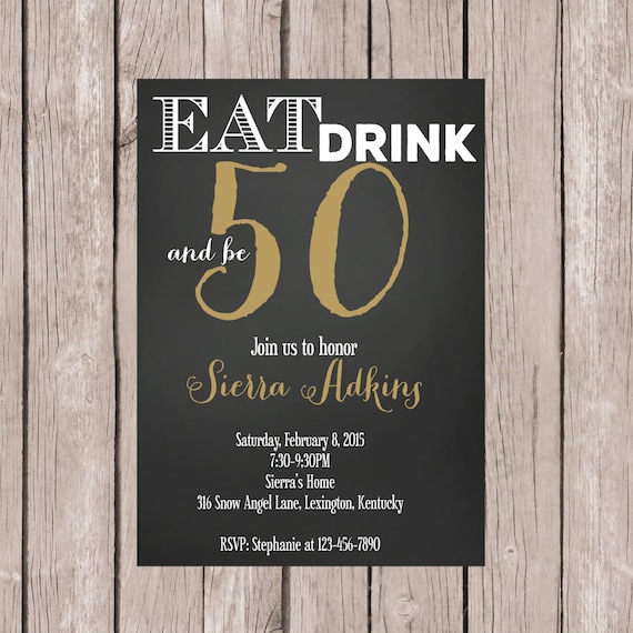 PRINTABLE 50th Birthday Invite 50th Birthday Invitation