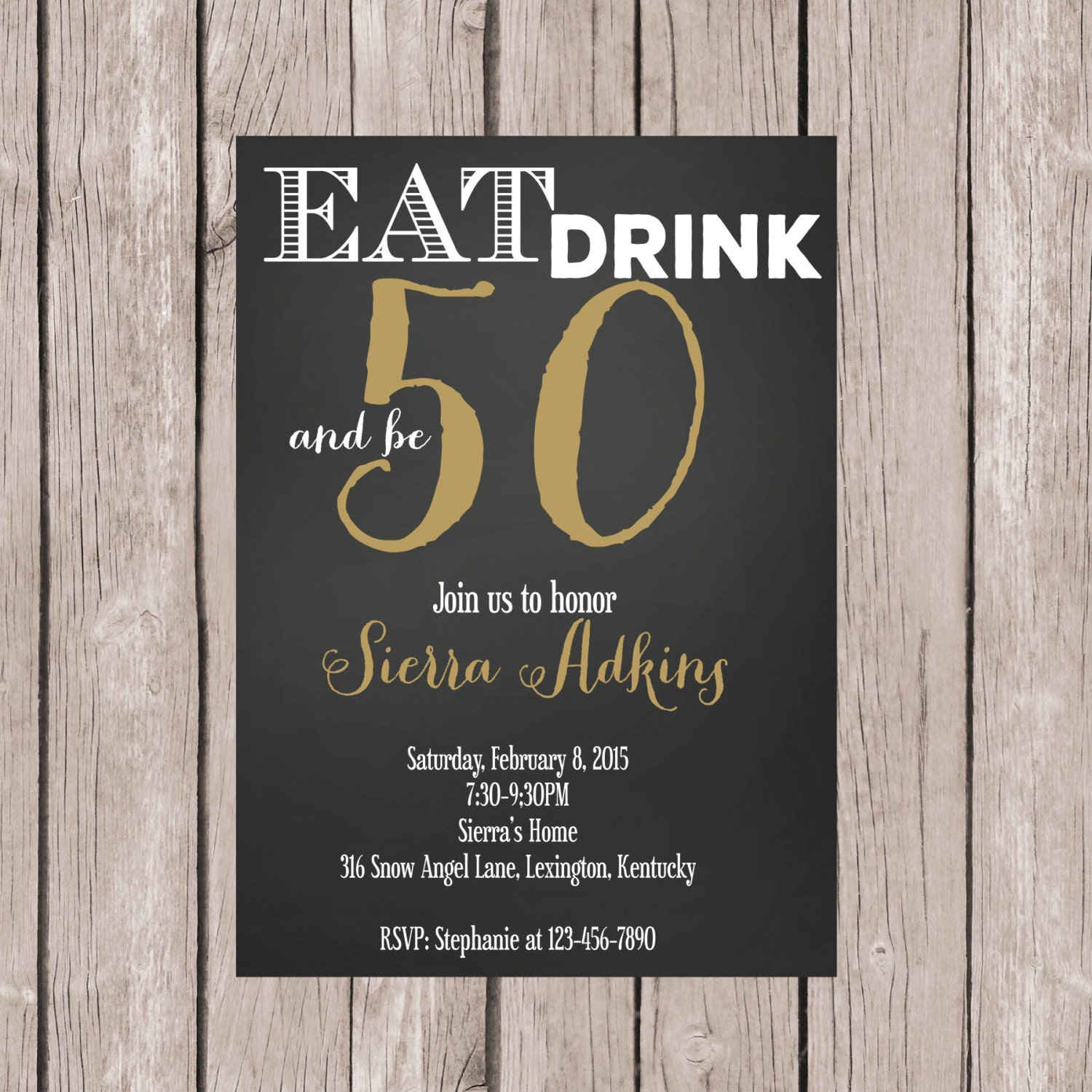 Dinyehe Invitations For 50Th Birthday Party Printable