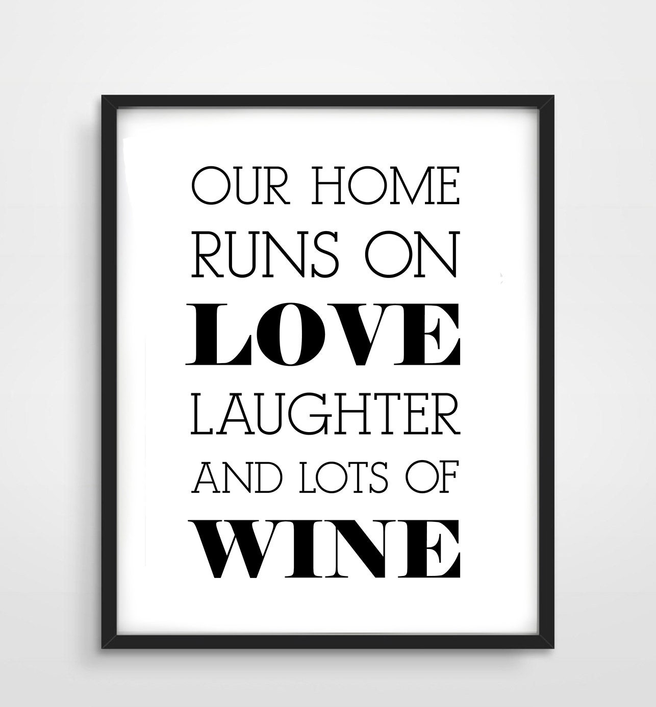 Our Home Runs On Love Laughter & Wine Printable Gallery Wall