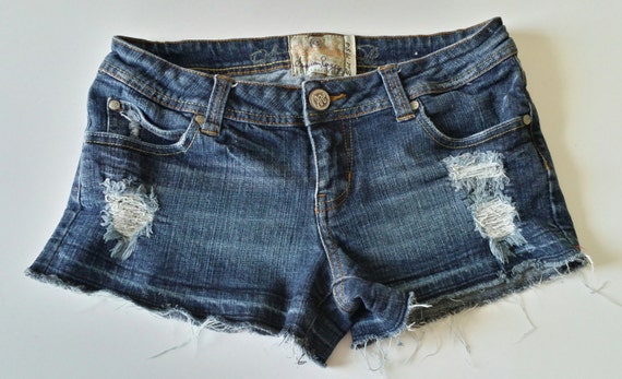 Items similar to Jean destroyed shorts, Size 5 Upcylced/Altered (Waist ...