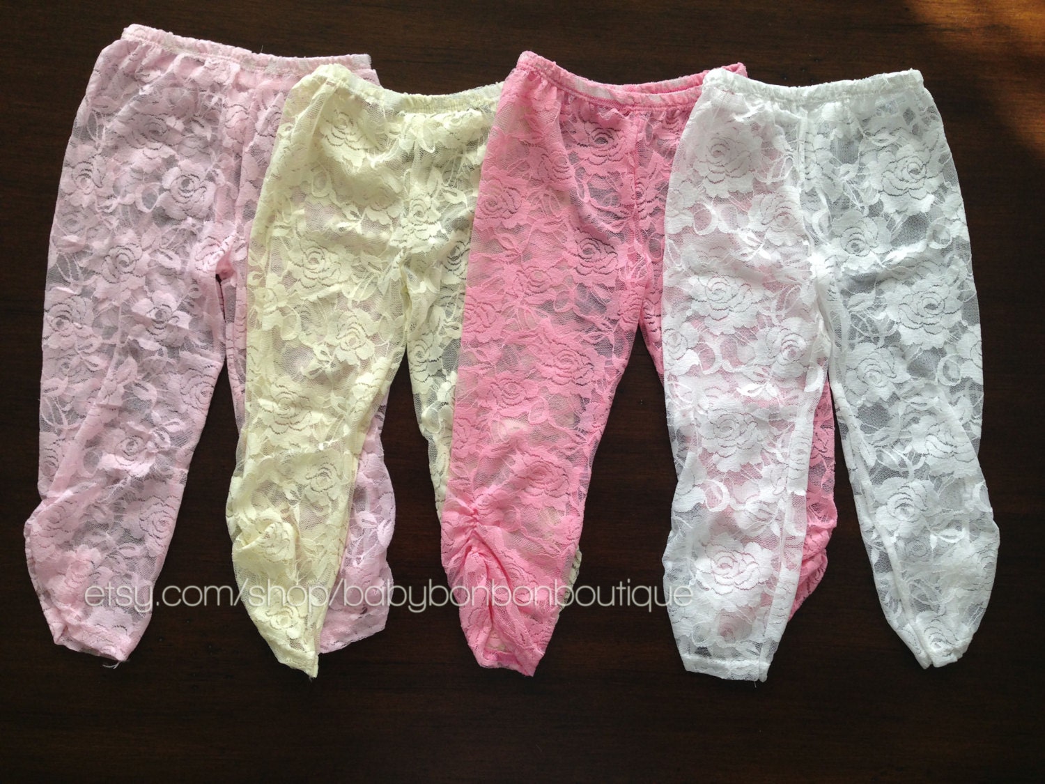 baby girl leggings lace leggings ruffled by BabyBonbonBoutique