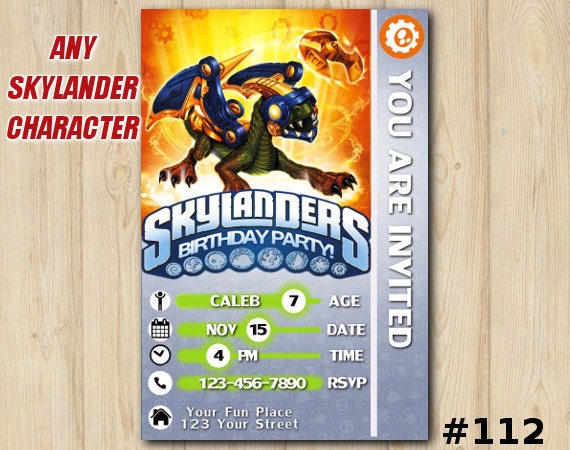 Skylanders invitation Swap Force Skylanders card birthday custom ...