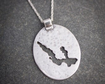 Walloon Lake, Michigan Pendant in Sterling Silver, Michigan Jewelry