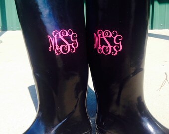 monogrammed hunter rain boots