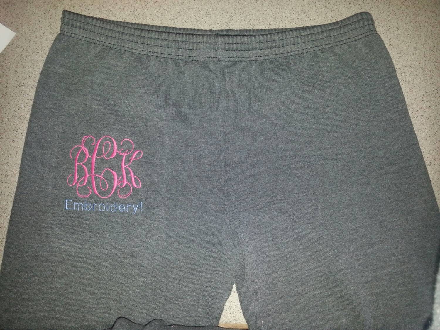 monogrammed sweatpants