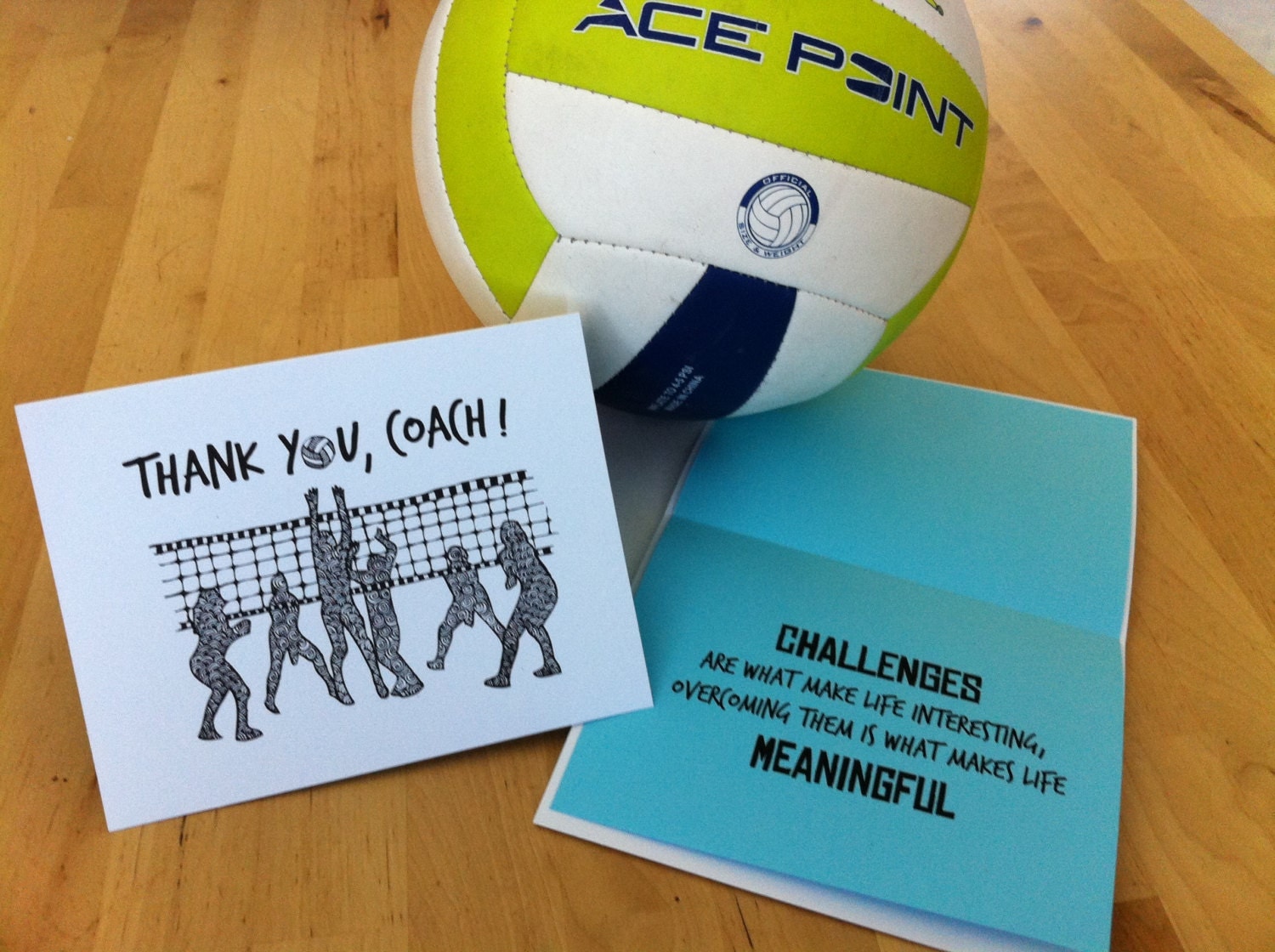 volleyball thank you cards