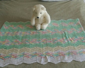 Heirloom Handmade Crochet Afghan Throw Gender Neutral Baby ...