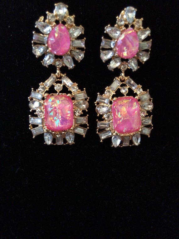 Pink Statement Earrings by k8lnbeauty on Etsy