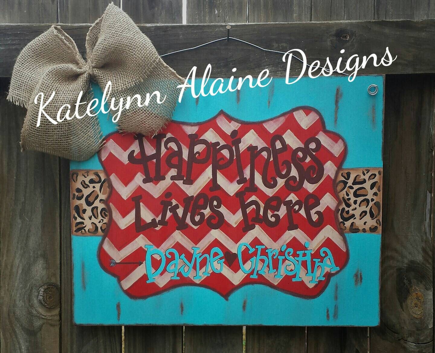 Hand Painted personalized Door Hanger by KatelynnAlaineDesign