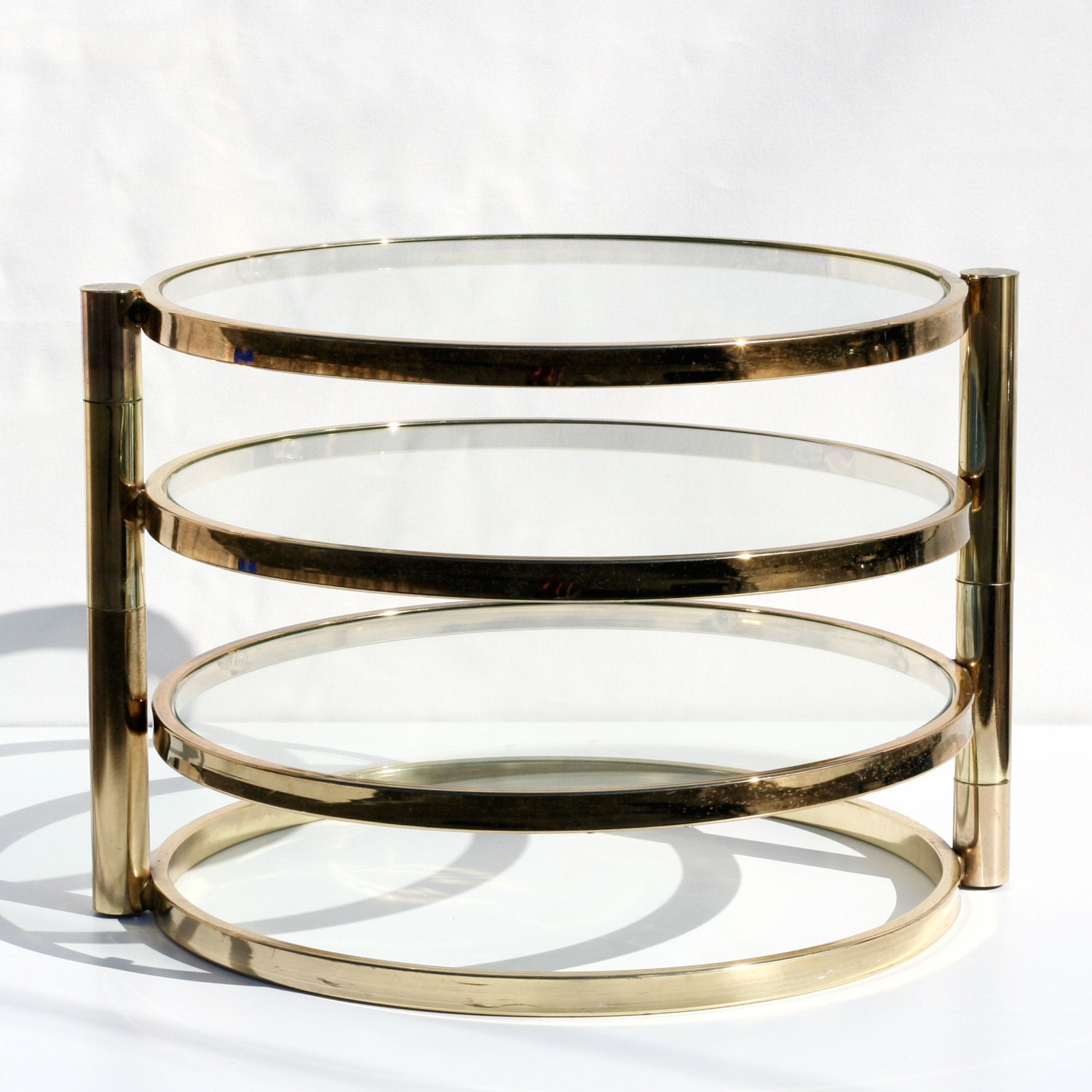 Brass Flat Bar Expandable Coffee Table in The Style by PopUpModern